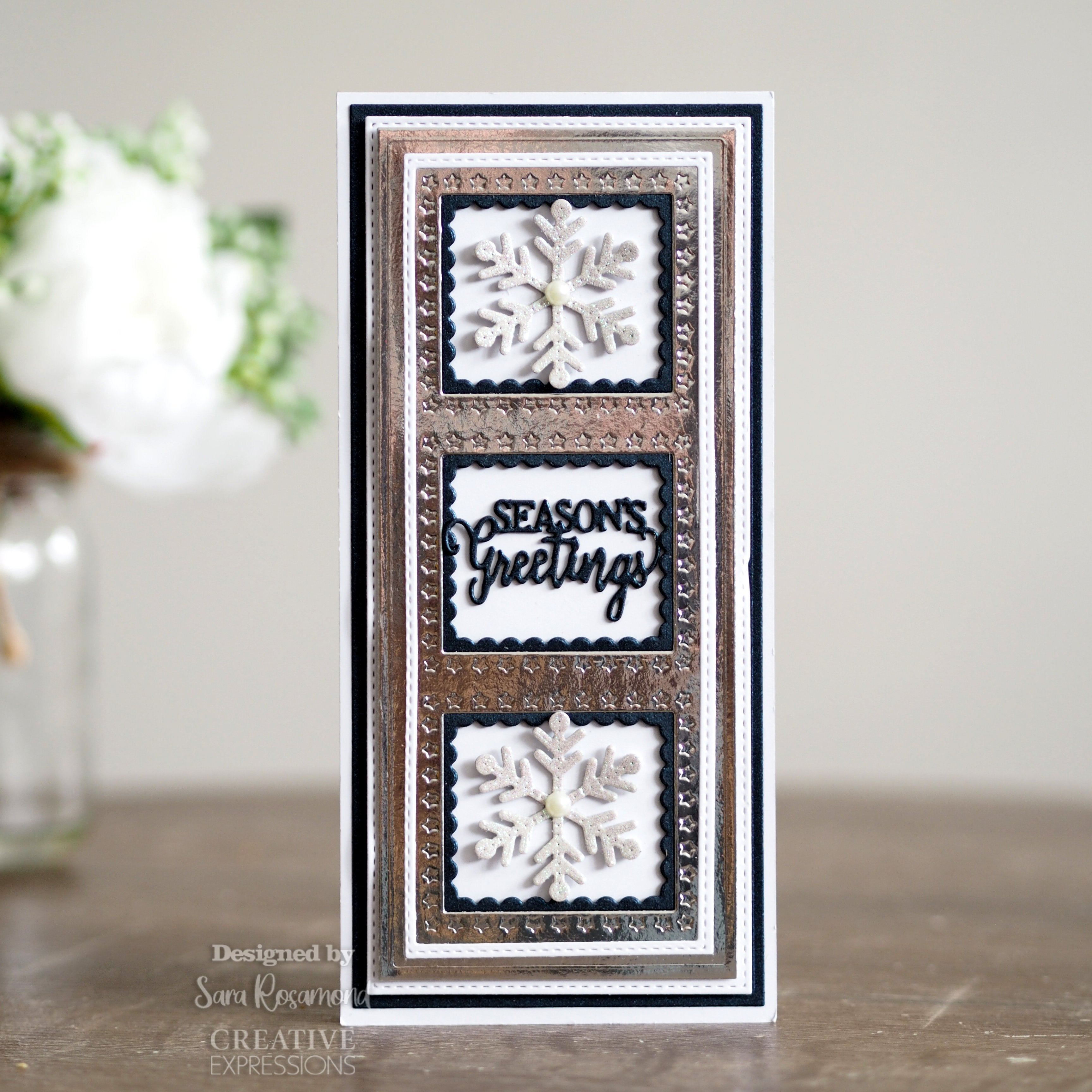 Creative Expressions Sue Wilson Slimline Inner Scalloped Rectangle Aperture Trio Craft Die