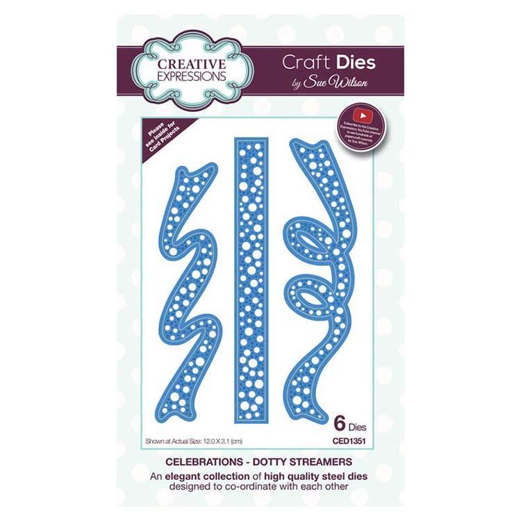 Dies by Sue Wilson Celebrations Collection Dotty Streamers