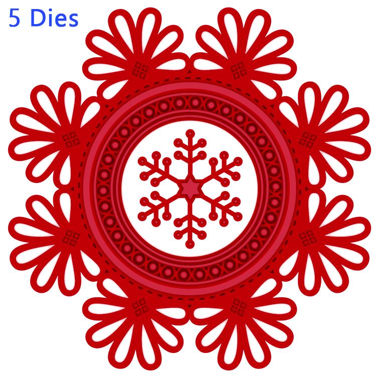 Festive Collection Looped Snowflake Frame Die