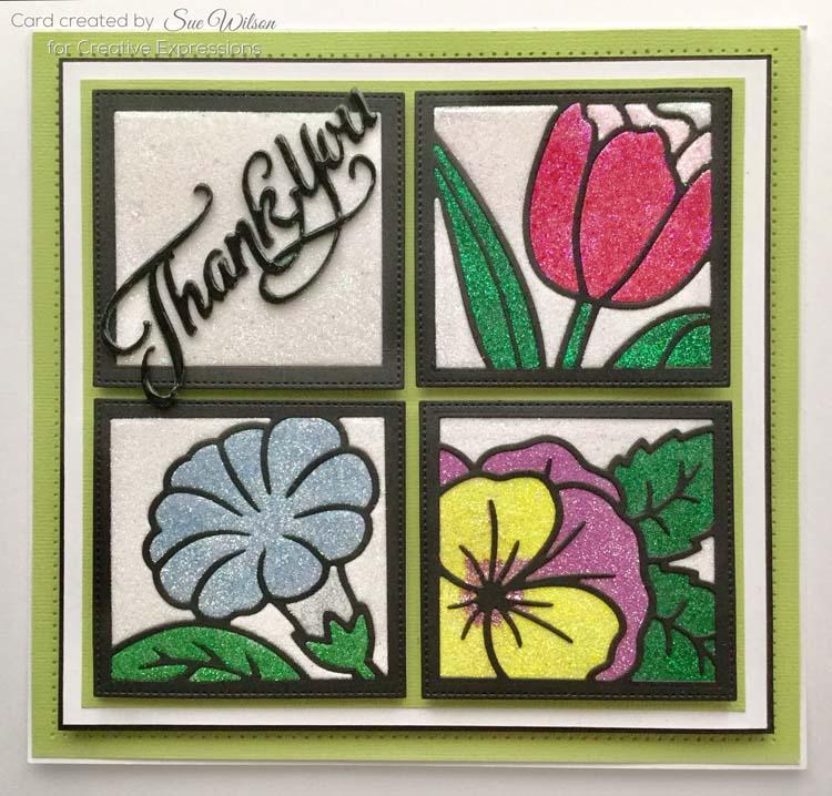 Creative Expressions Dies by Sue Wilson Frames and Tags Collection Pansy Flower Square