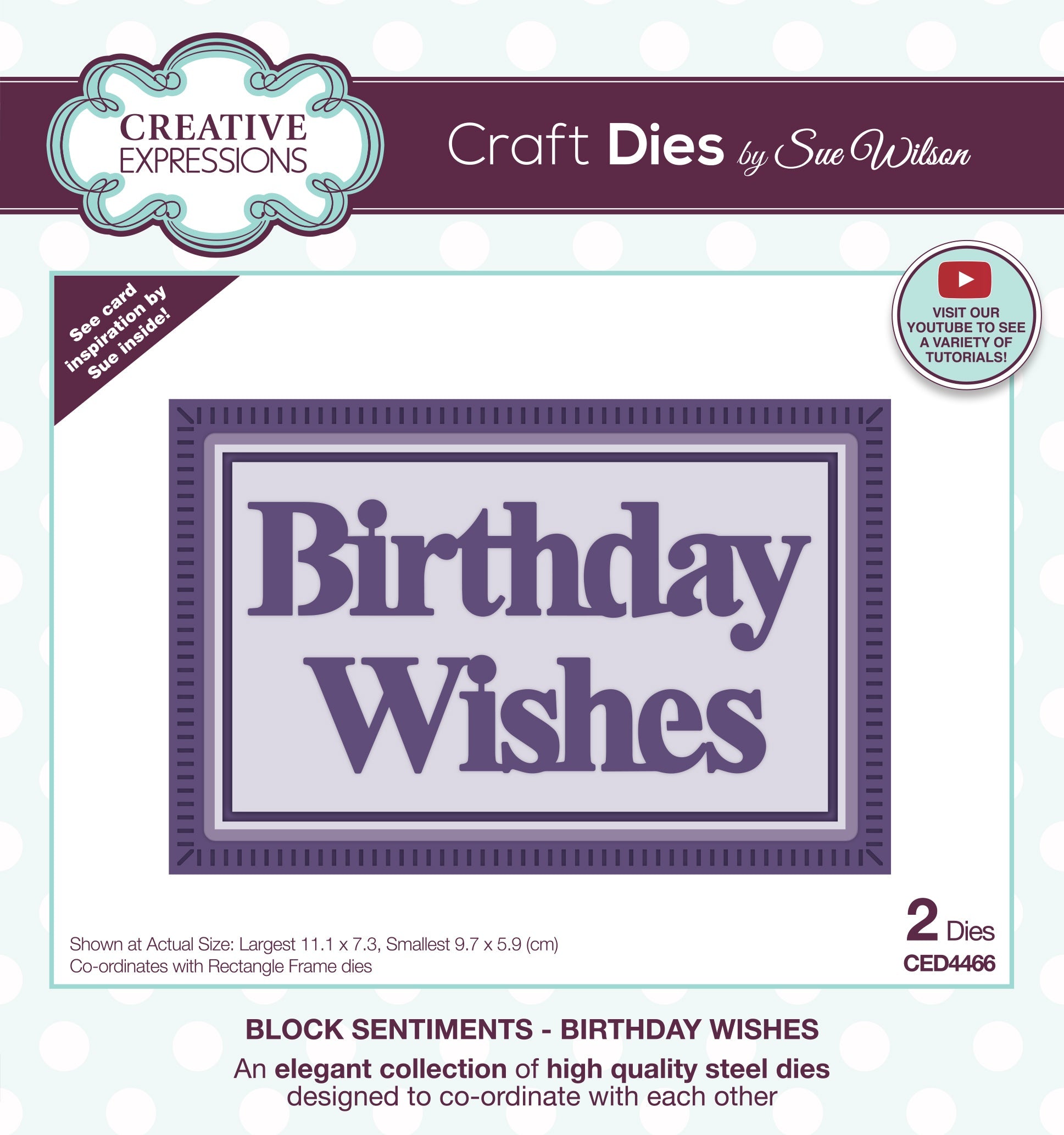 Creative Expressions Sue Wilson Block Sentiments Birthday Wishes Craft Die