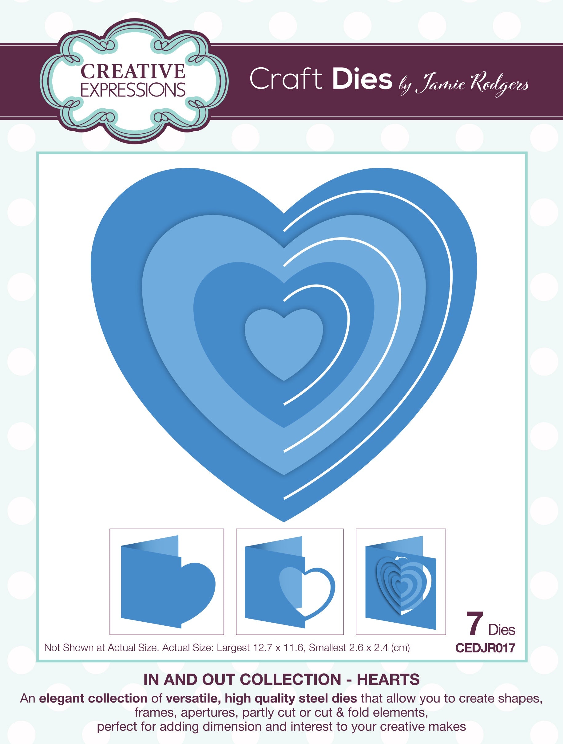 Creative Expressions Jamie Rodgers In and Out Collection Hearts Craft Die