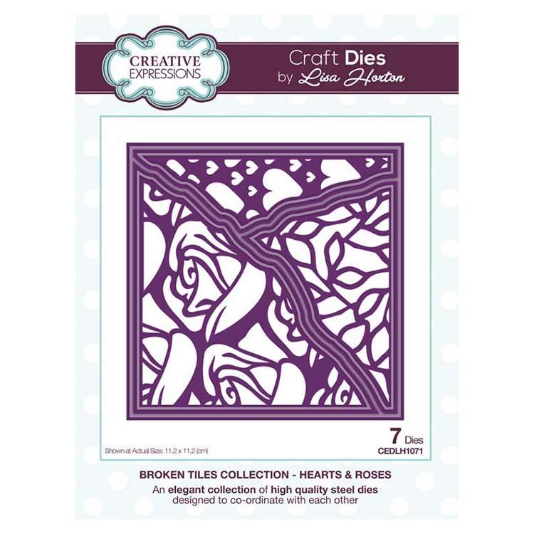 Creative Expressions Broken Tiles Collection Hearts & Roses Craft Die