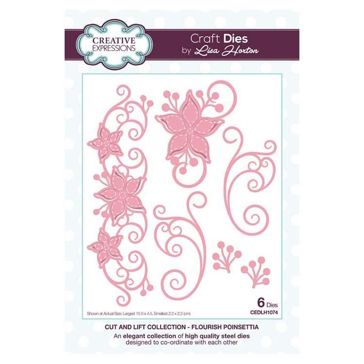 Creative Expressions Cut and Lift Collection Flourish Poinsettia Craft Die