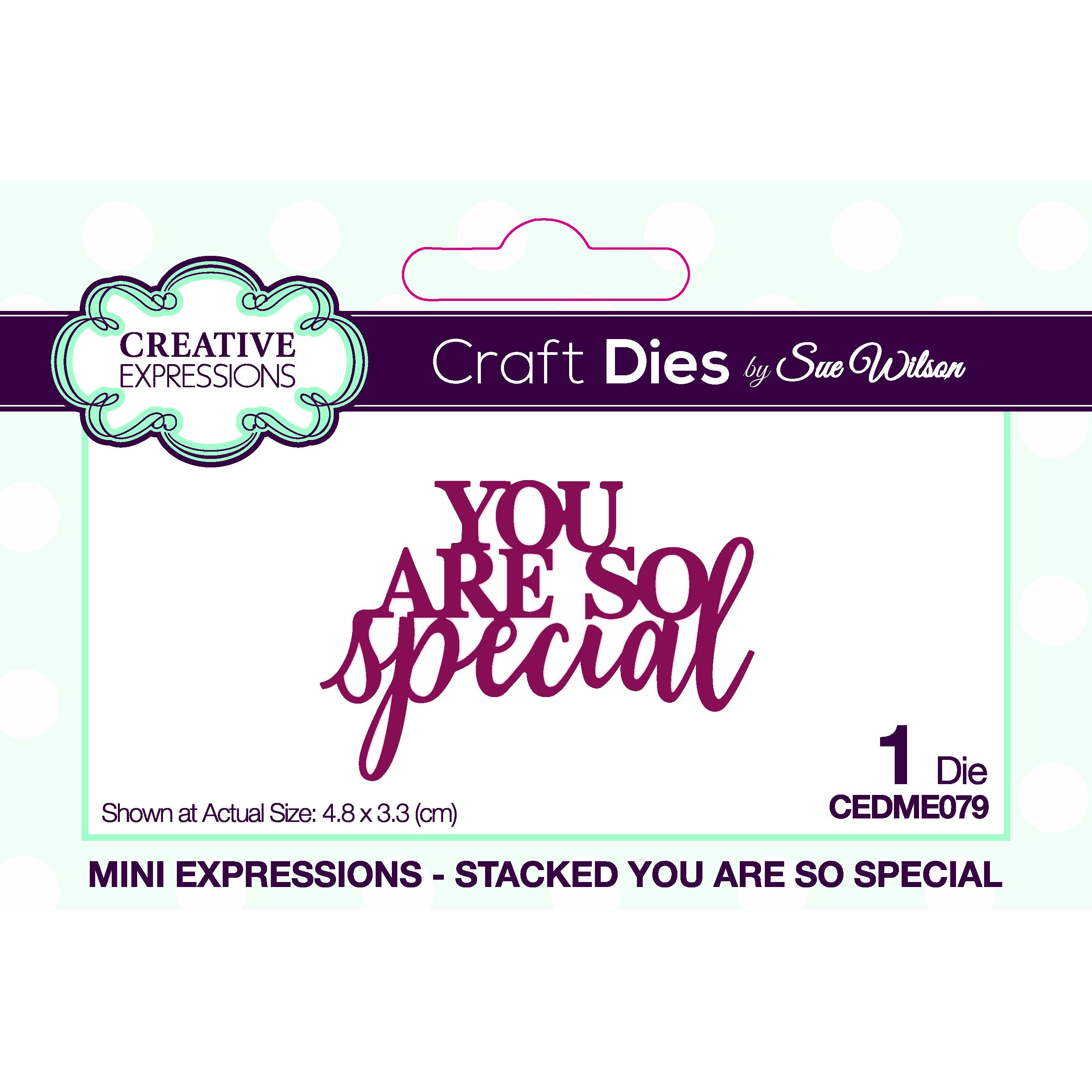 Sue Wilson Mini Expressions Stacked You Are So Special Craft Die