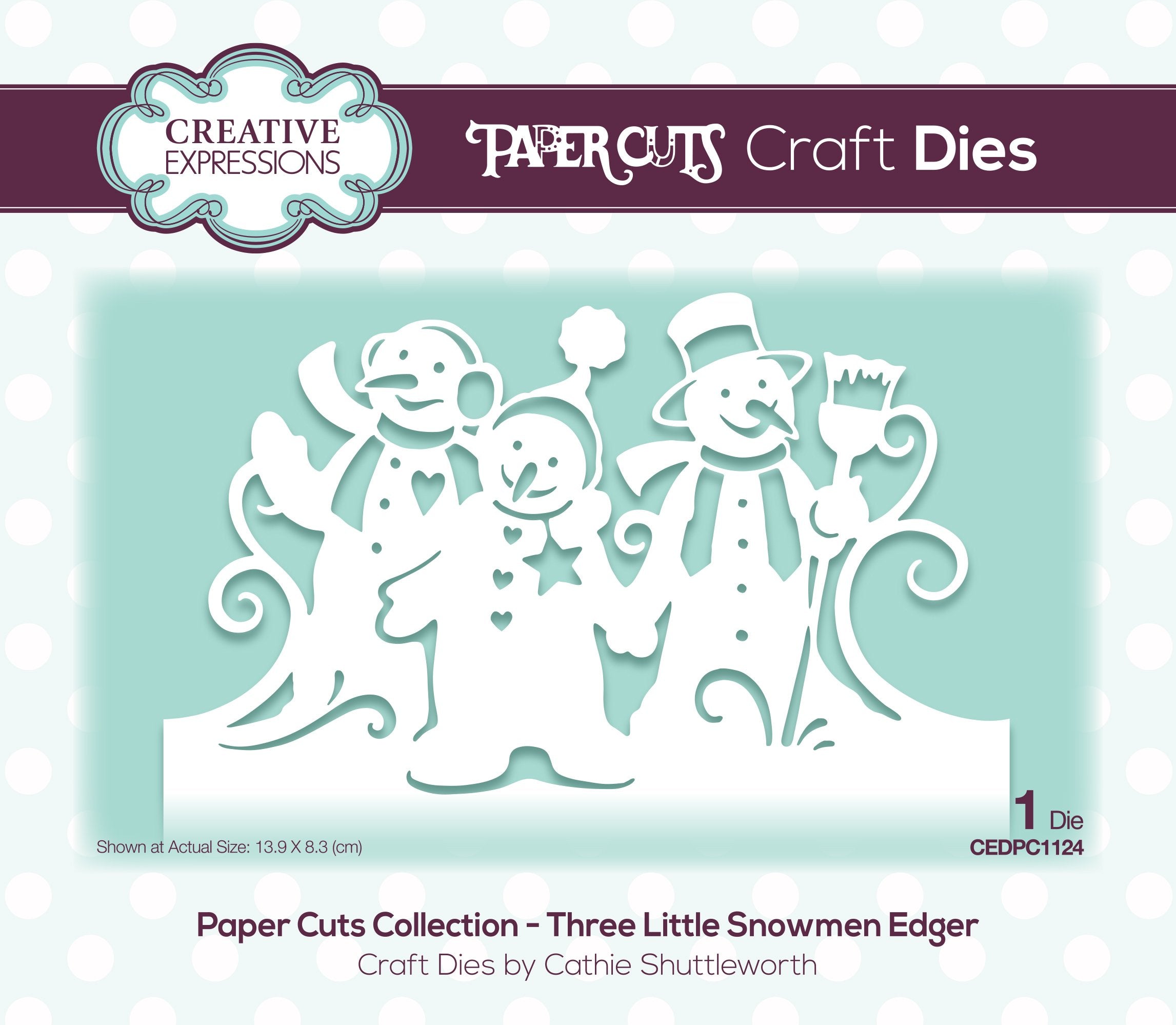 Creative Expressions Paper Cuts Edger Three Little Snowmen Craft Die