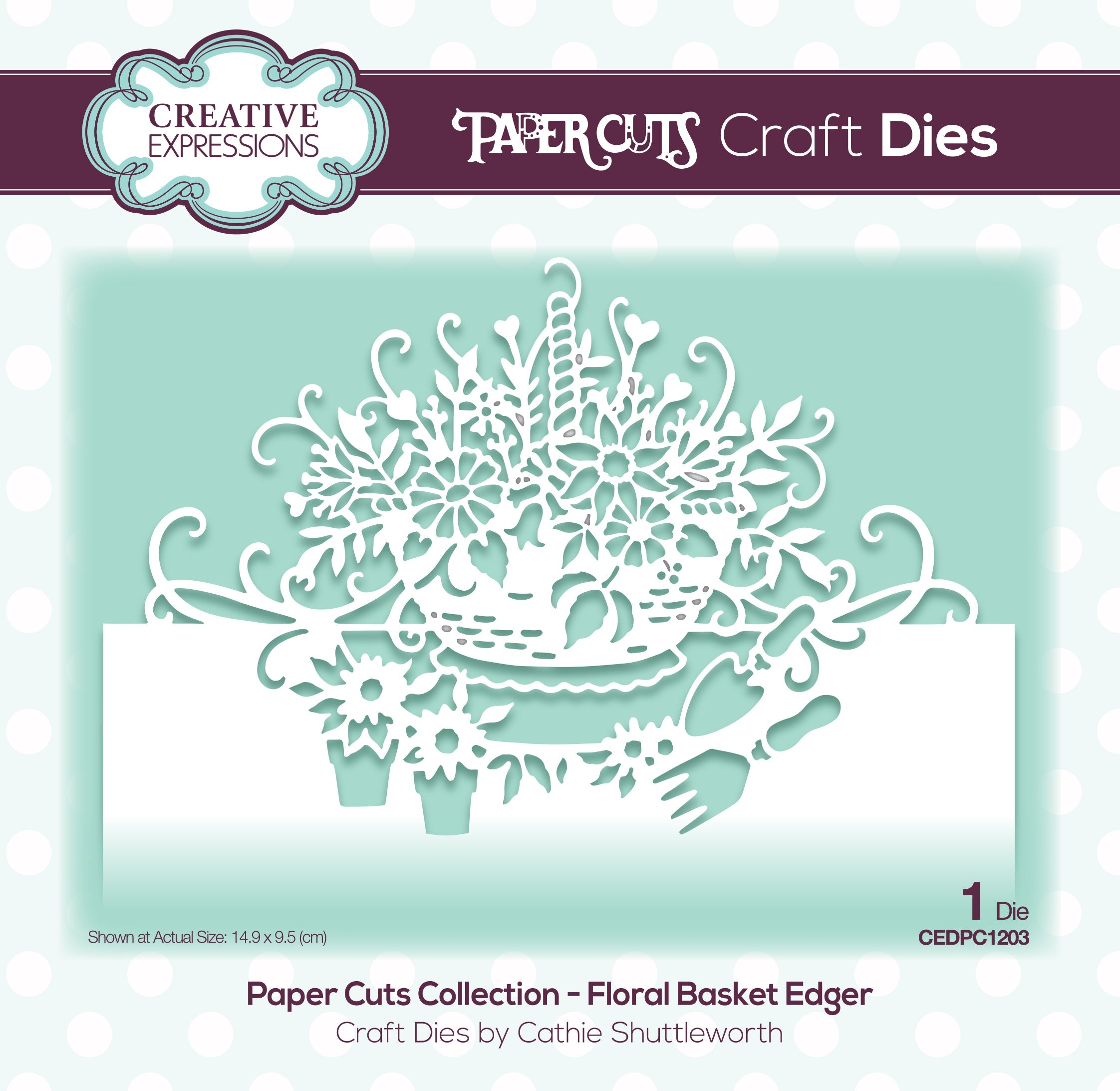 Creative Expressions Paper Cuts Floral Basket Edger Craft Die