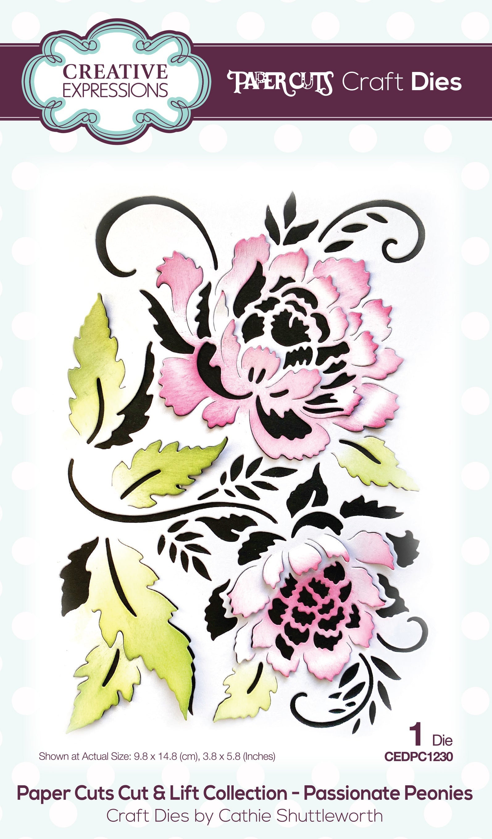 Creative Expressions Paper Cuts Cut & Lift Passionate Peonies Craft Die