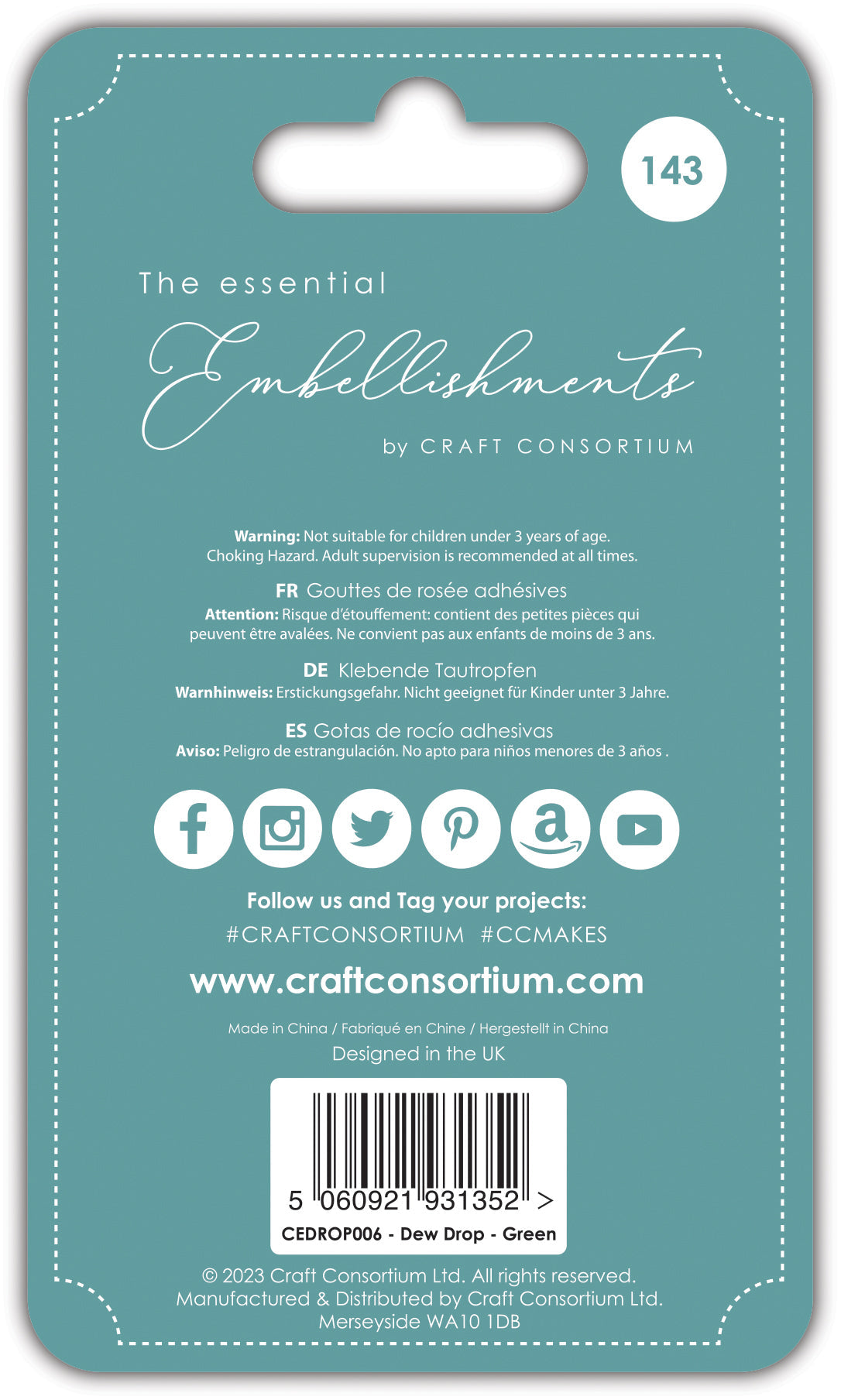 Craft Consortium Adhesive Dew Drops - Green