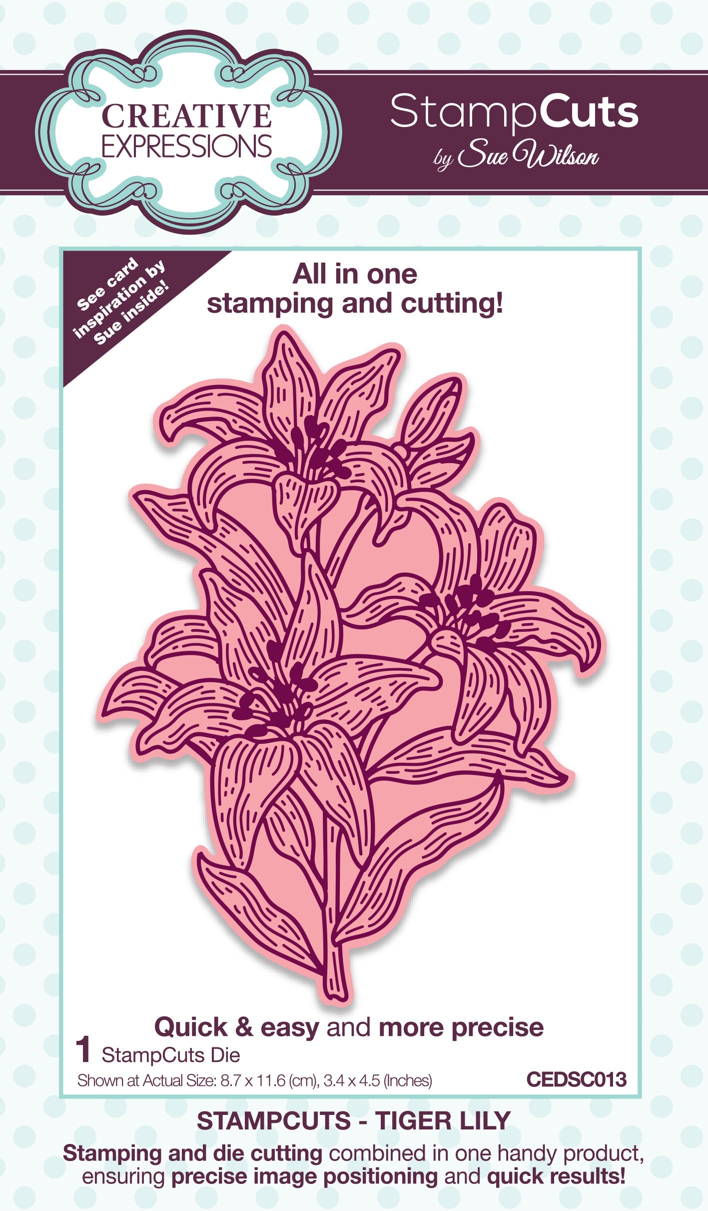 Creative Expressions Sue Wilson Tiger Lily StampCuts Craft Die