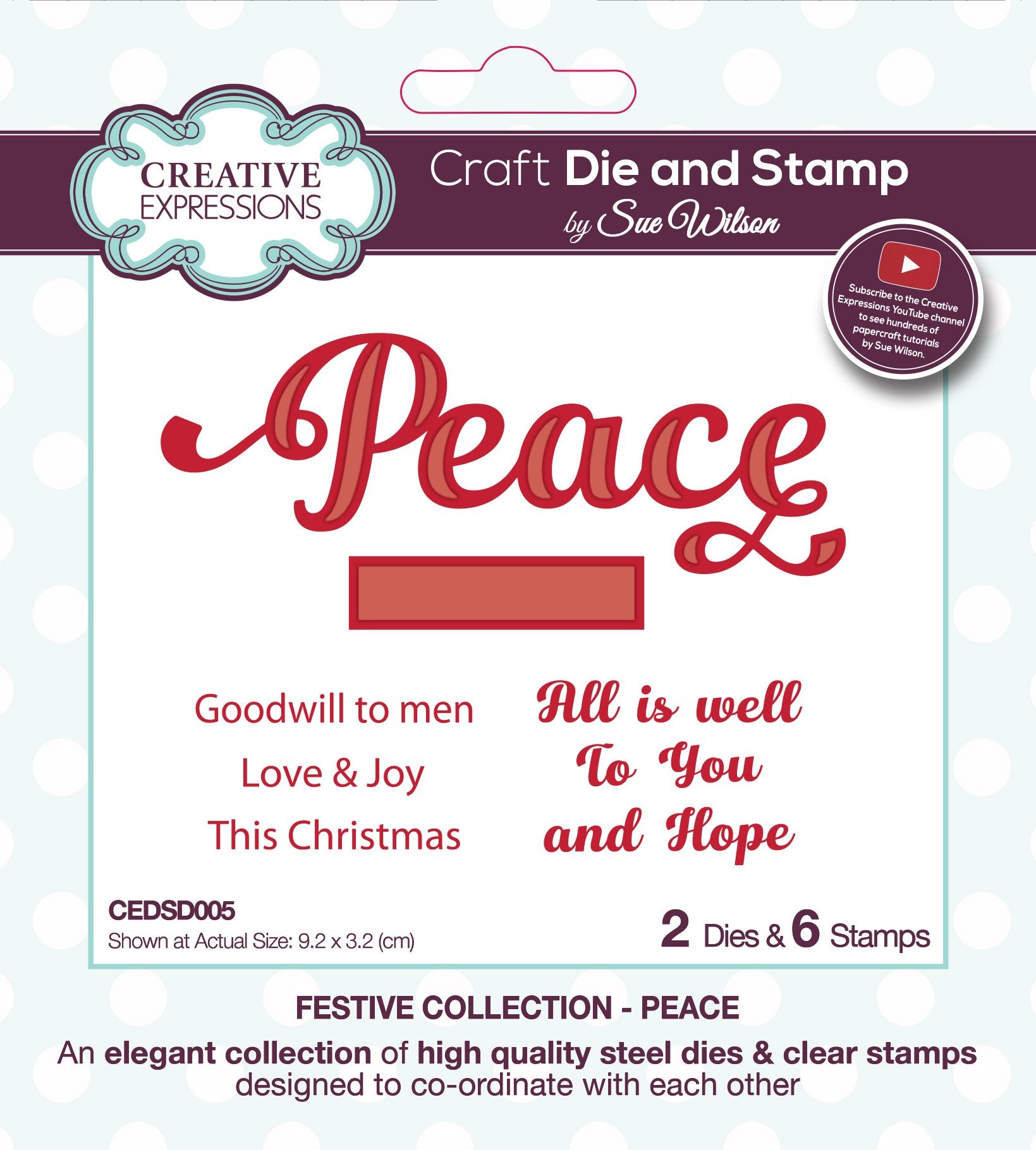 Dies by Sue Wilson Festive Peace Die & Stamp Set
