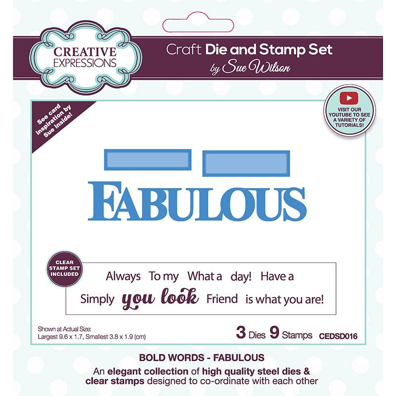 Creative Expressions Sue Wilson Fabulous Craft Die & Stamp Set