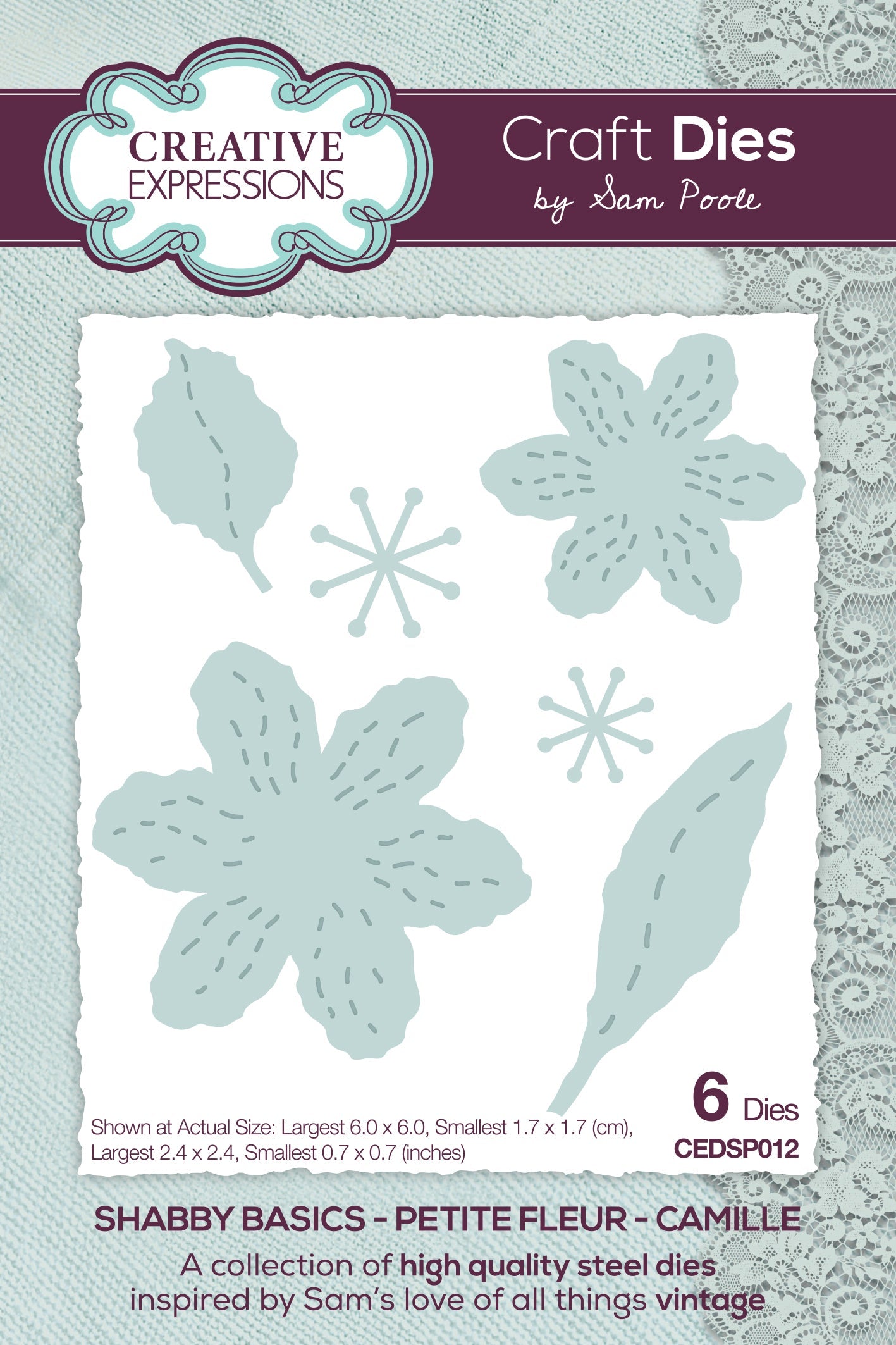 Creative Expressions Sam Poole Shabby Basics Petite Fleur - Camille Craft Die