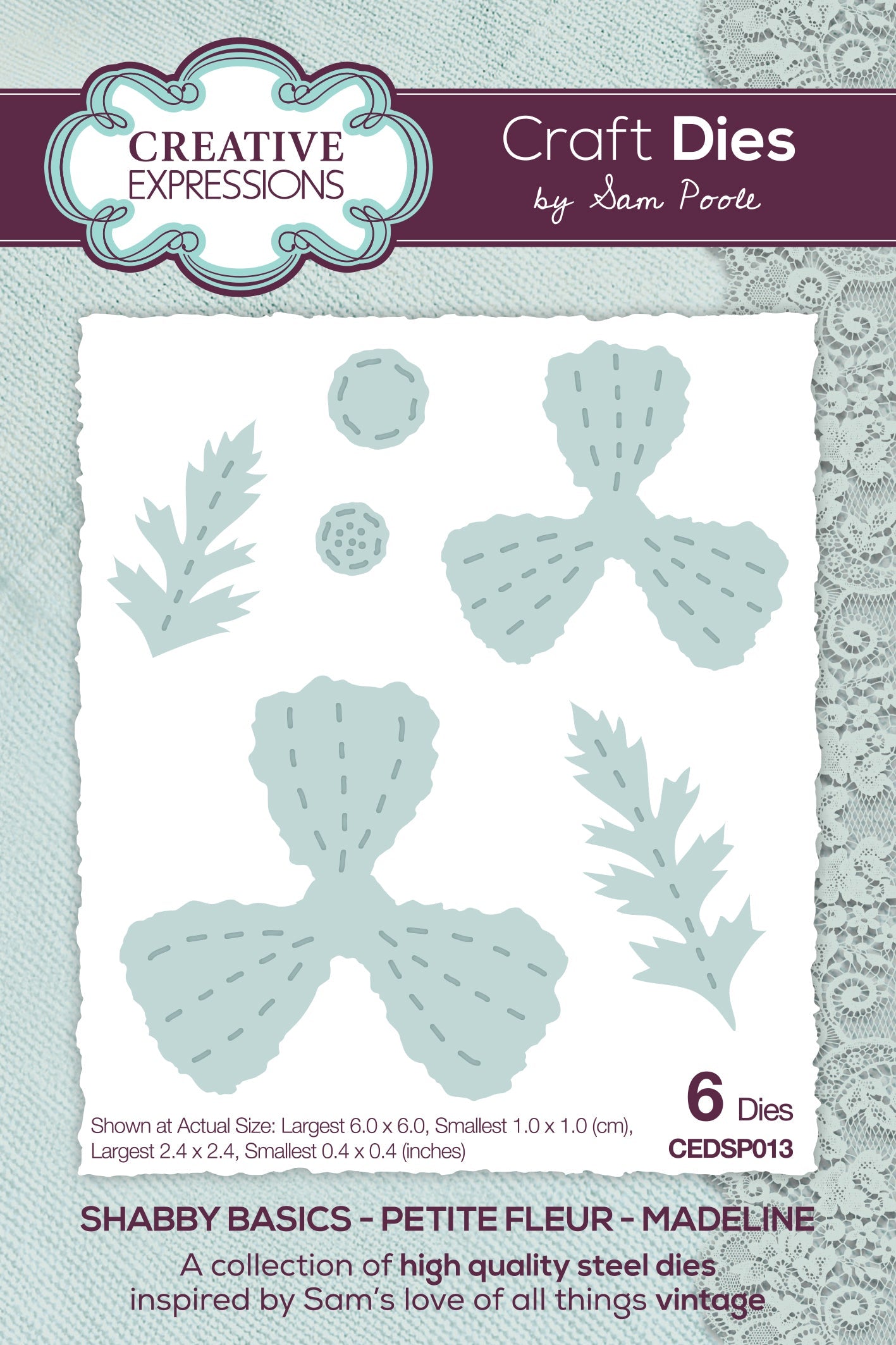 Creative Expressions Sam Poole Shabby Basics Petite Fleur - Madelaine Craft Die