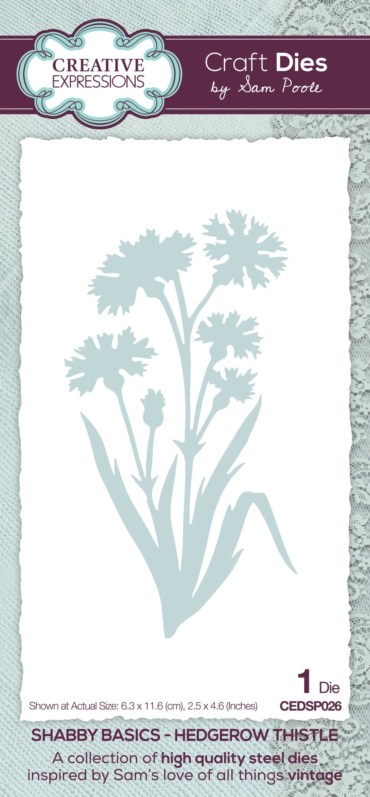 Creative Expressions Sam Poole Shabby Basics Hedgerow Thistle Craft Die