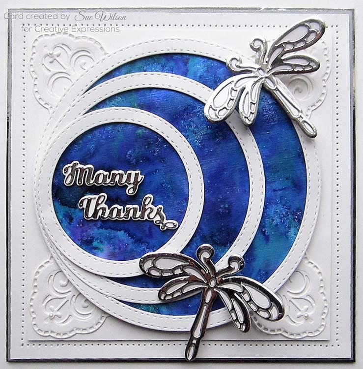 Creative Expressions Dies by Sue Wilson Mini Shadowed Sentiments Many Thanks
