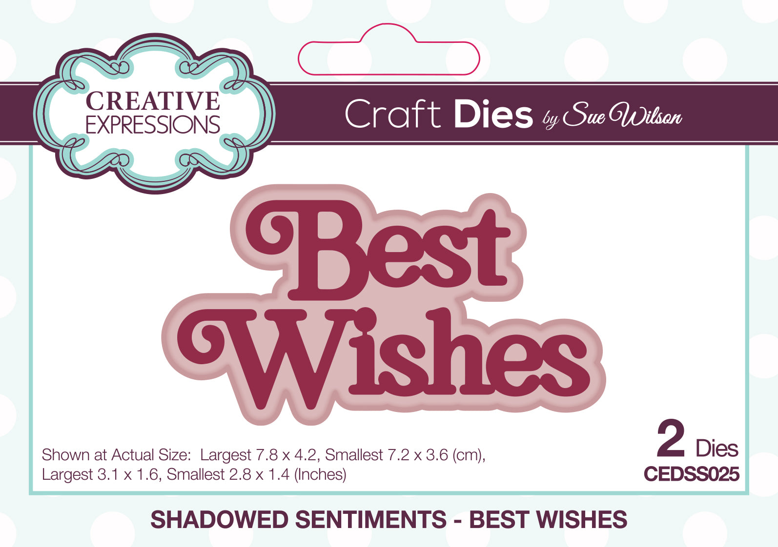 Creative Expressions Sue Wilson Shadowed Sentiments Best Wishes Craft Die