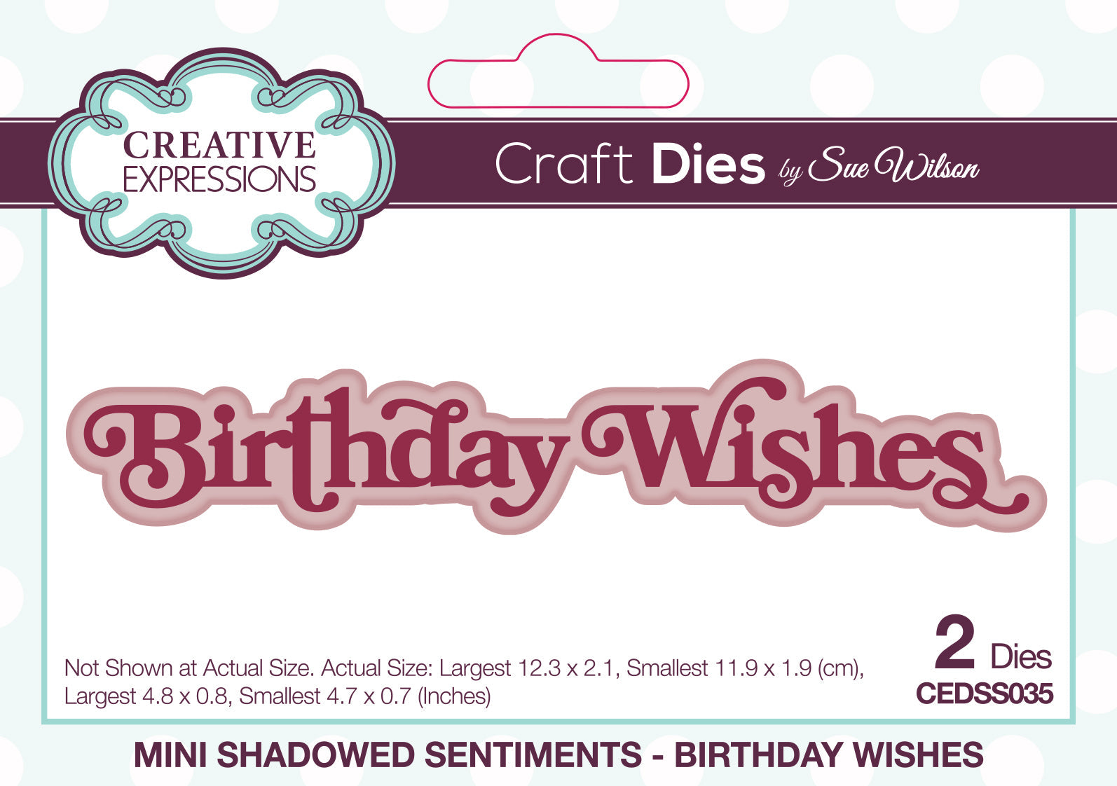 Creative Expressions Sue Wilson Mini Shadowed Sentiments Birthday Wishes Craft Die