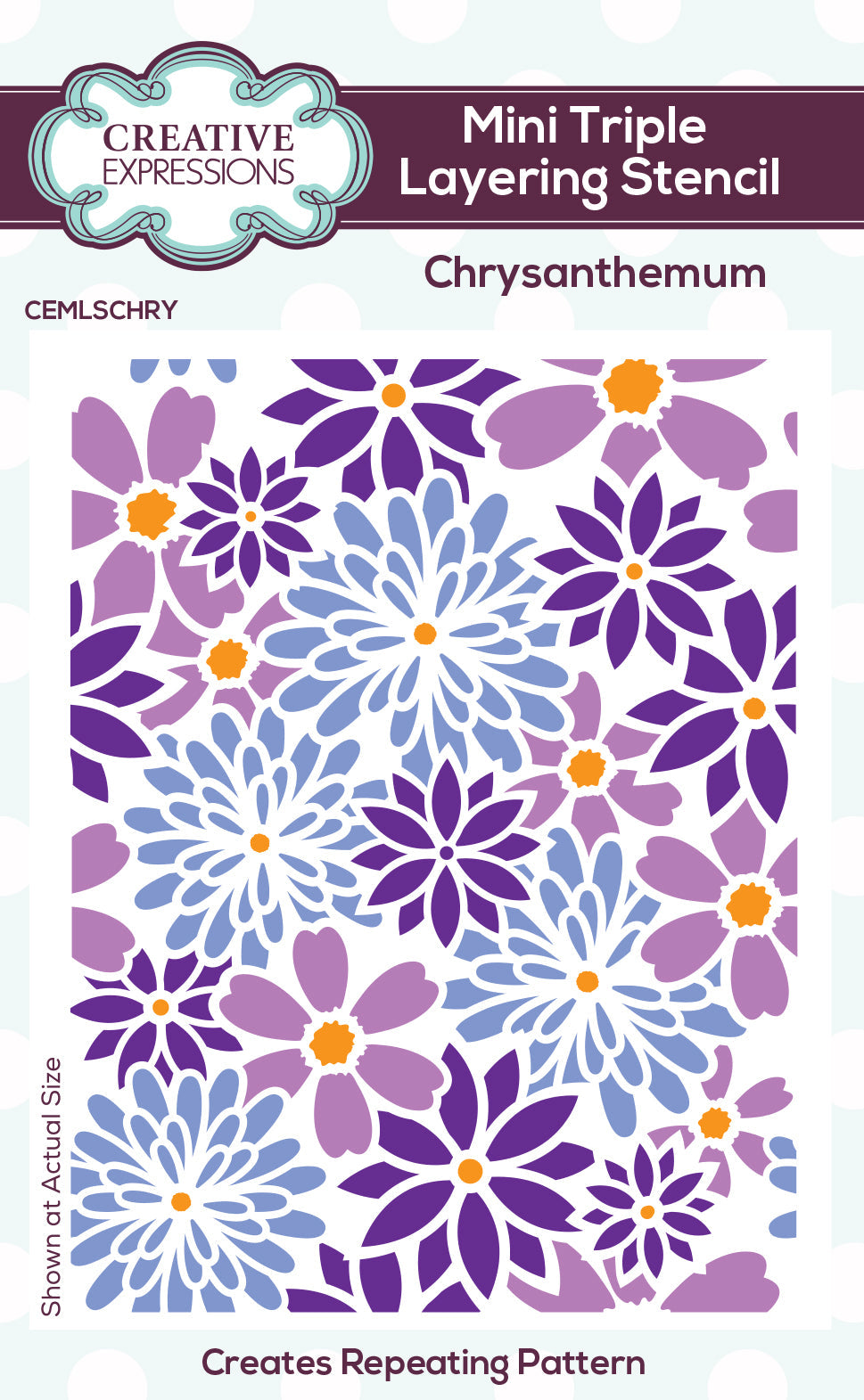 Creative Expressions Chrysanthemum Mini Triple Layering Stencil 4 in x 3 in Set of 3