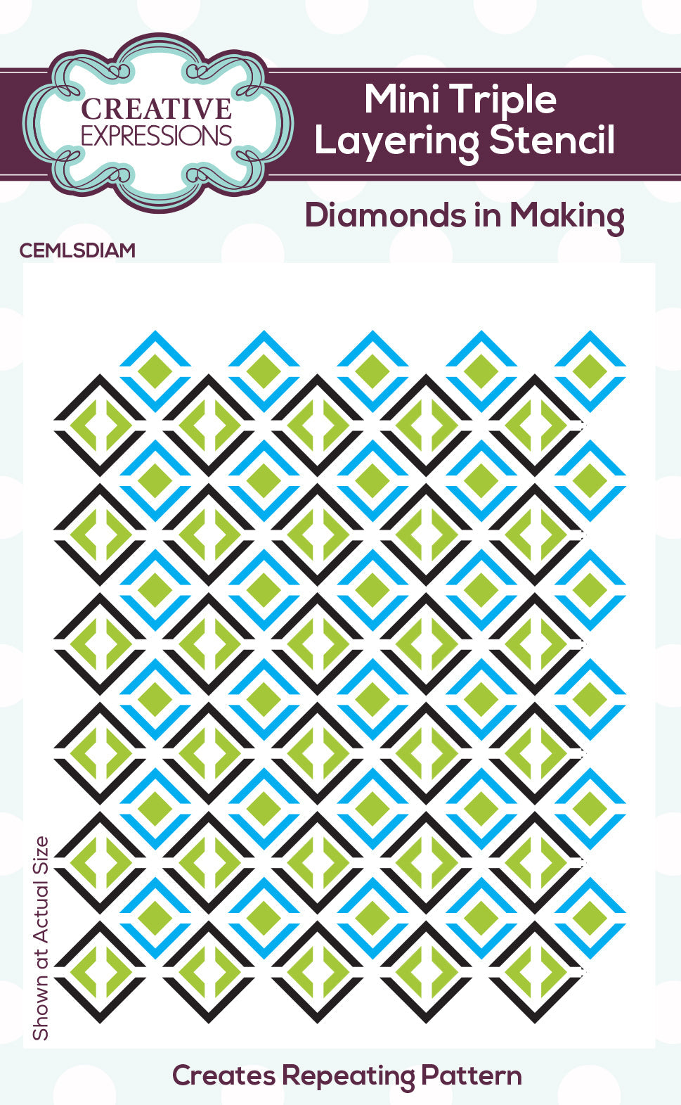 Creative Expressions Diamonds In Making Mini Triple Layering Stencil 4