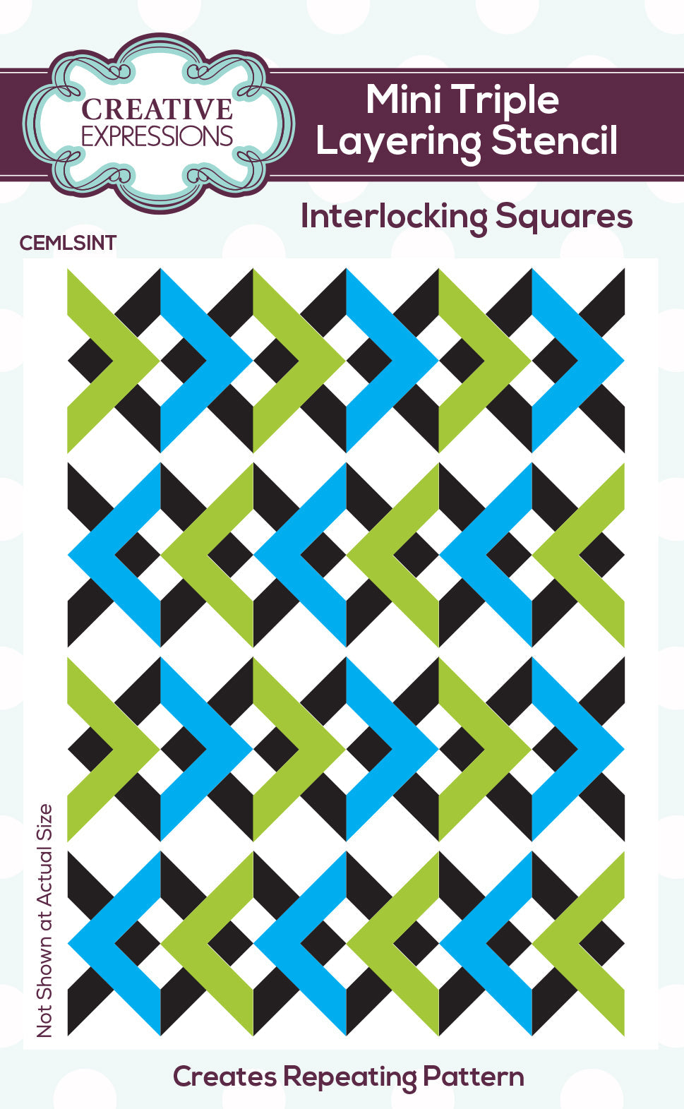 Creative Expressions Interlocking Squares Mini Triple Layering Stencil 4 in x 3 in Set of 3