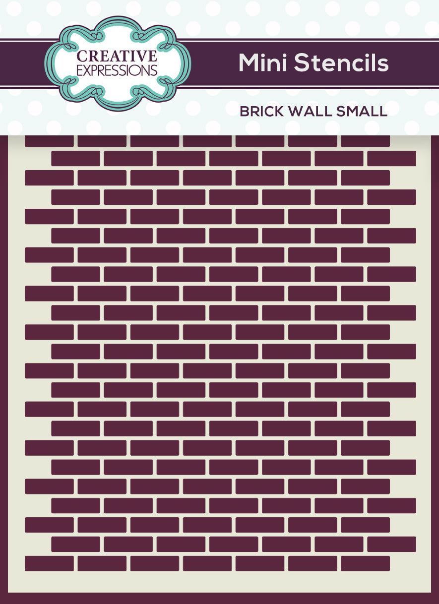 Creative Expressions Mini Stencil Brick Wall Small 4.0 in x 3.0 in