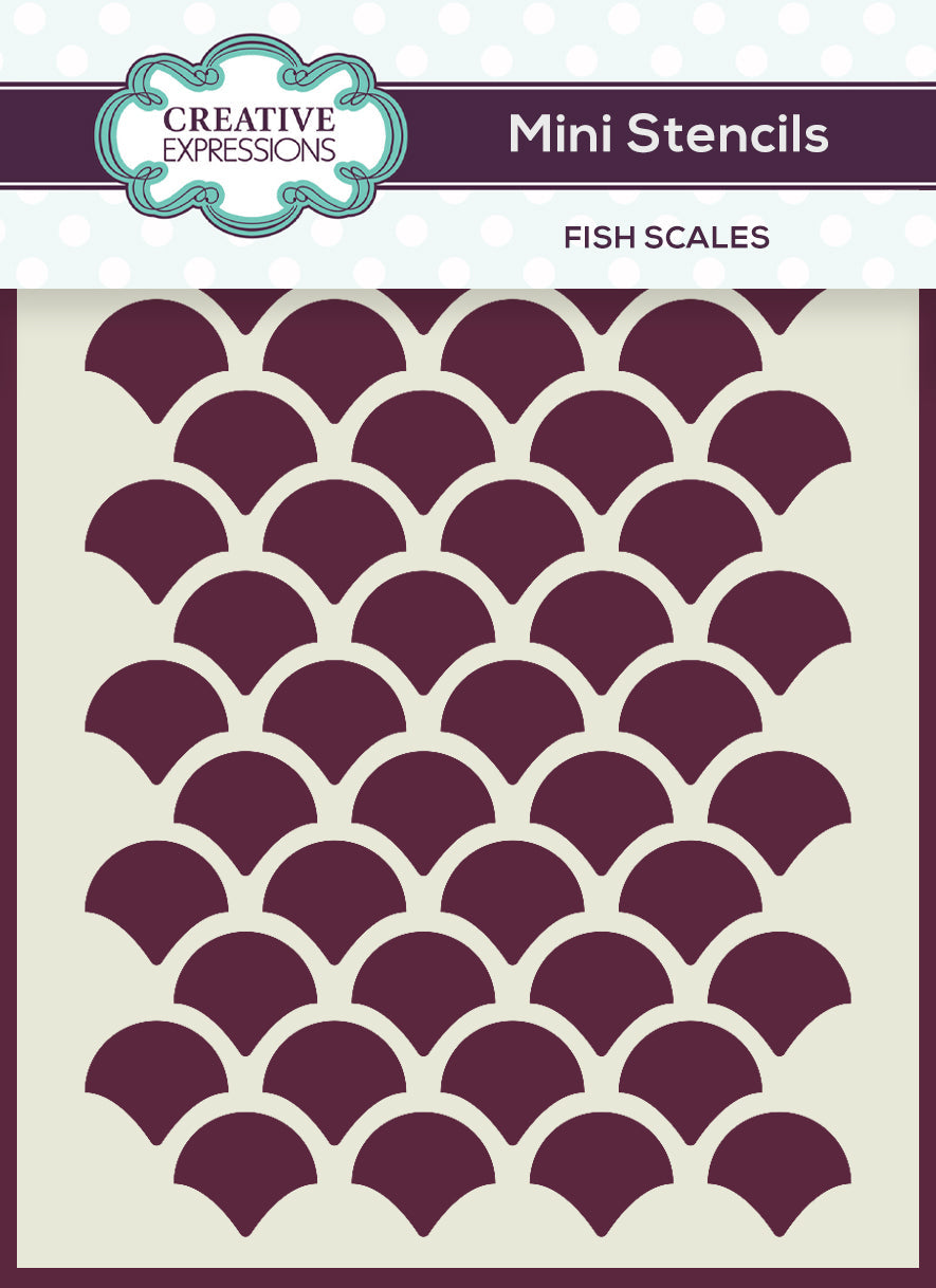 Creative Expressions Mini Stencil Fish Scales 4.0 in x 3.0 in