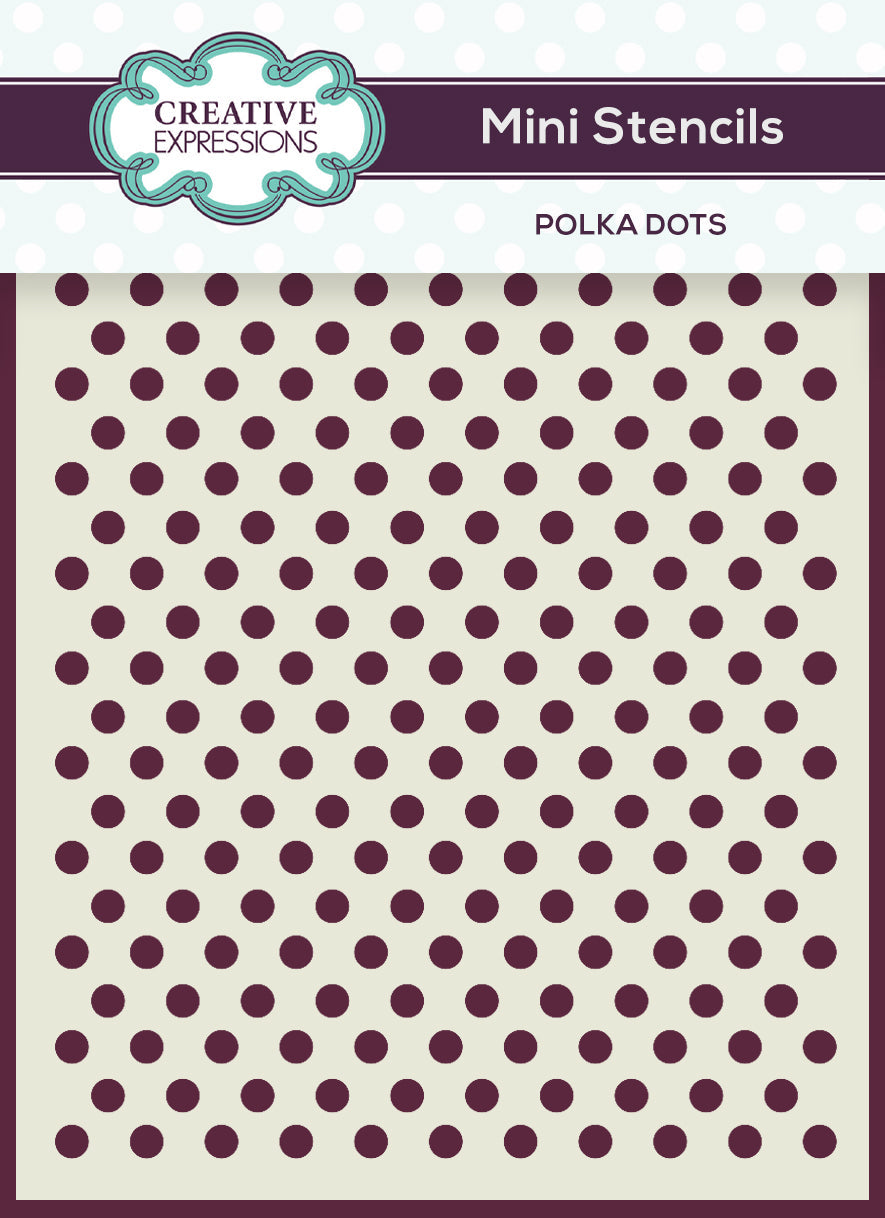 Creative Expressions Mini Stencil Polka Dots 4.0 in x 3.0 in