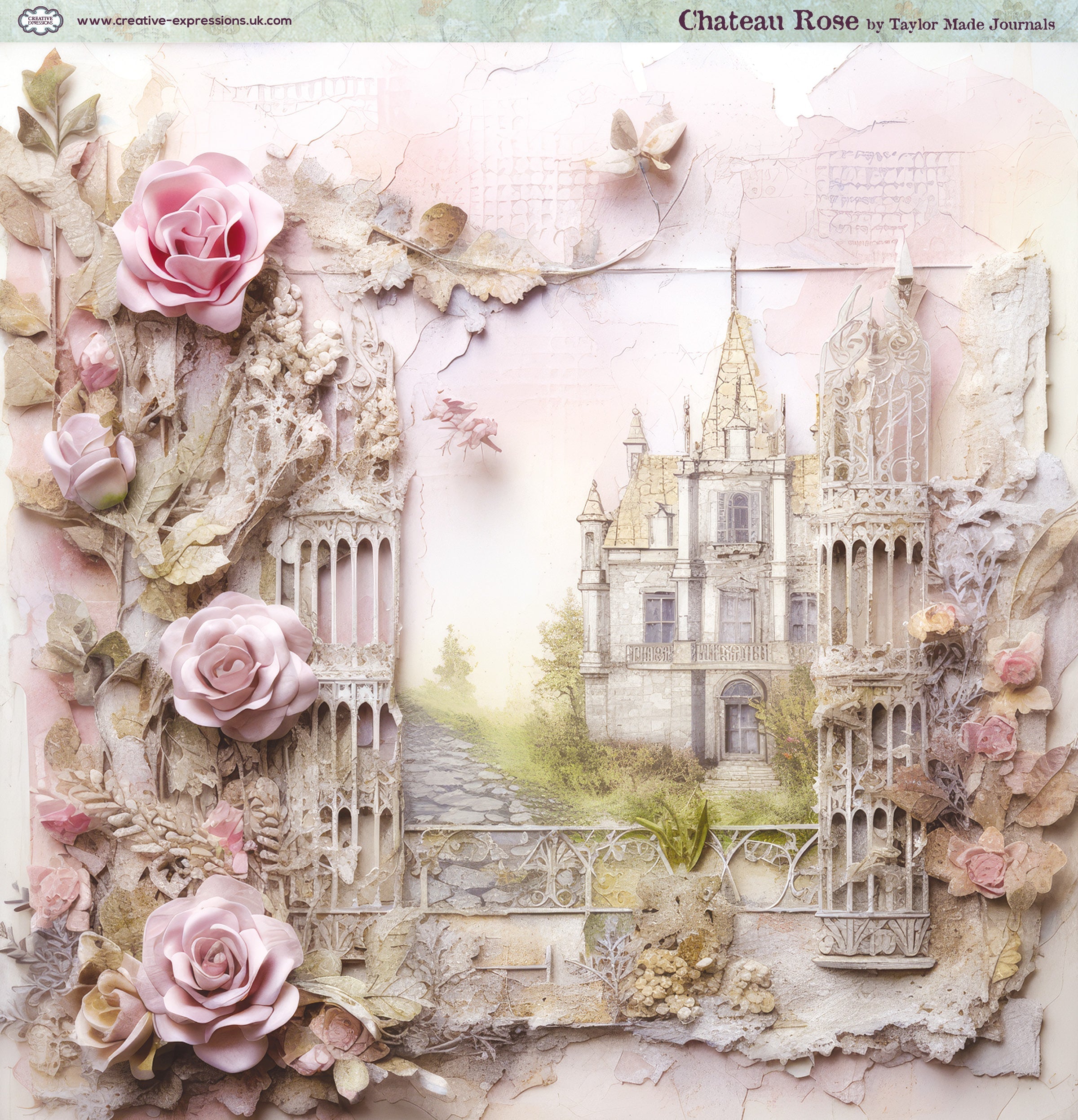 Creative Expressions Taylor Made Journals Chateau Rose 8 in x 8 in Paper Pad
