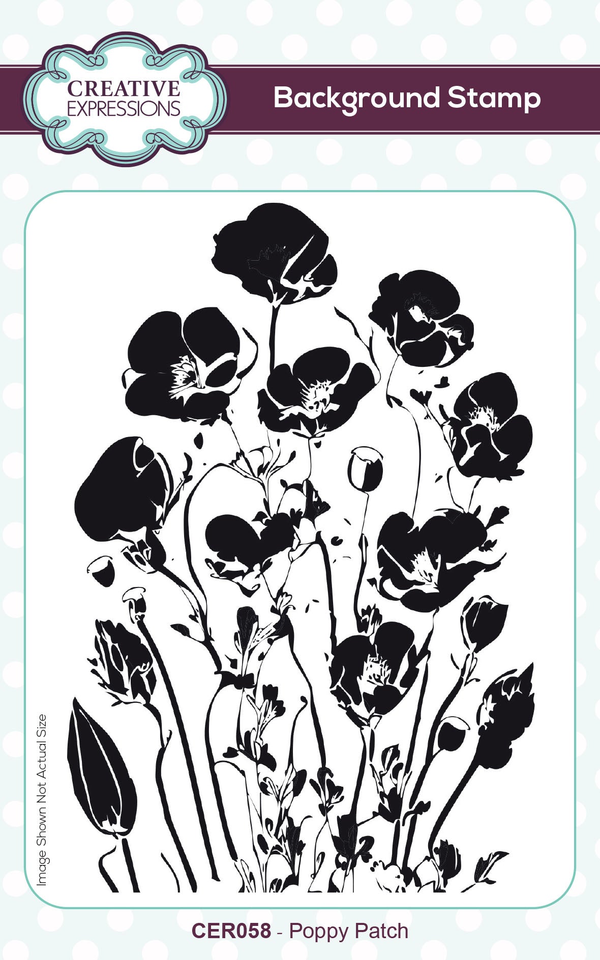 Creative Expressions Poppy Patch 4 in x 6 in Pre Cut Rubber Stamp