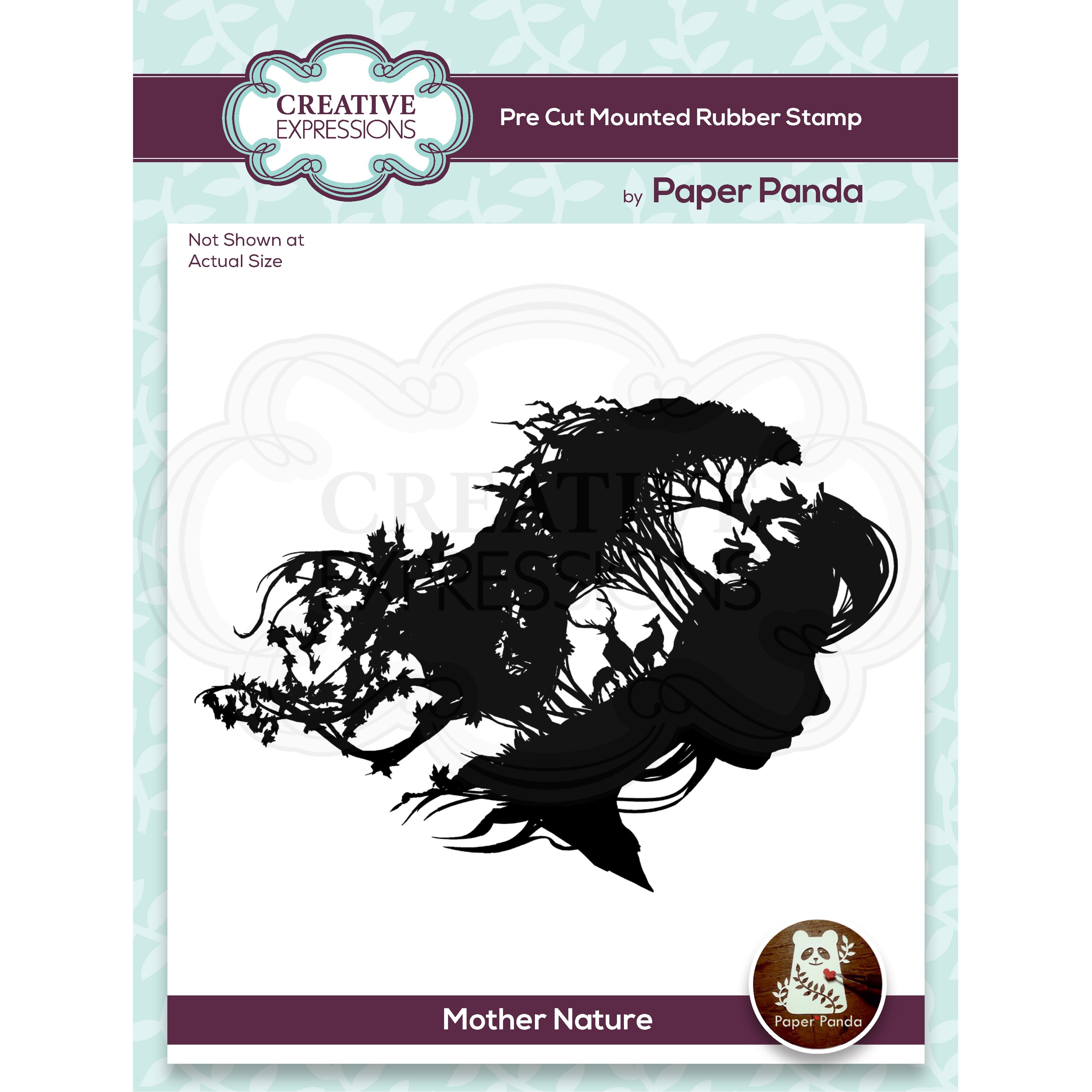 Paper Panda Mother Nature 4.8 in x 4.3 in Pre Cut Rubber Stamp