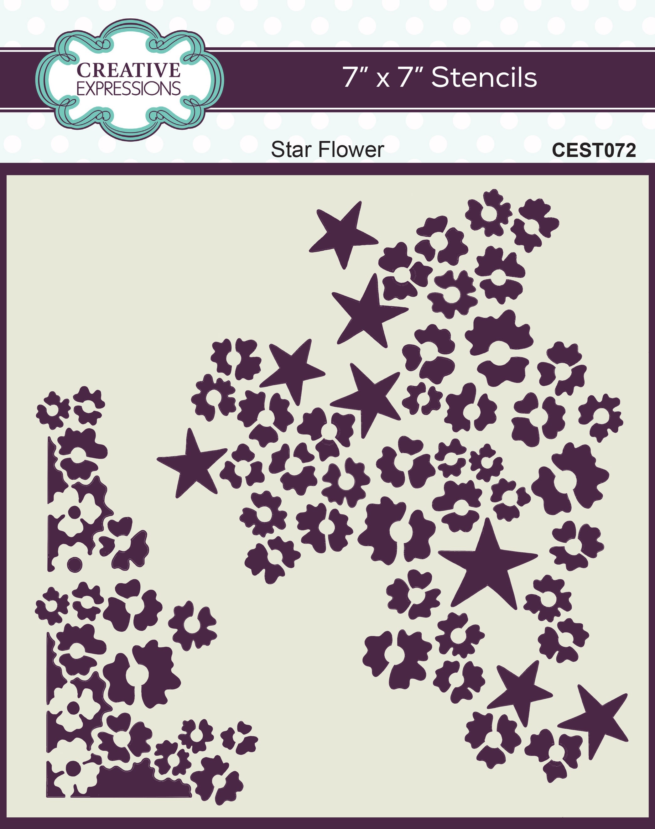 Creative Expressions Star Flower 7 in x 7 in Stencil