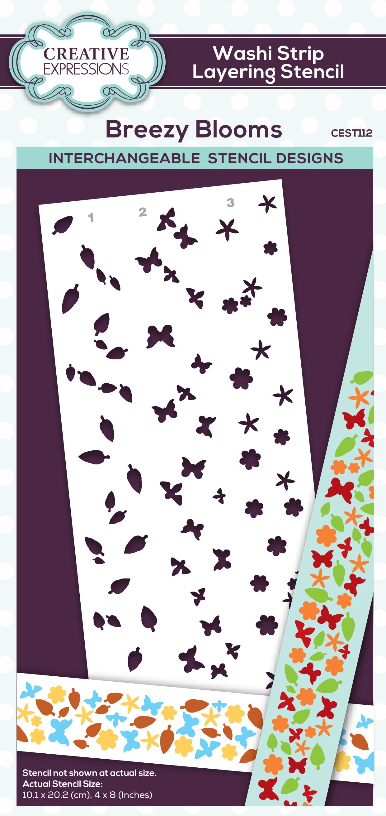 Creative Expressions Breezy Blooms Washi Strip Layering Stencil