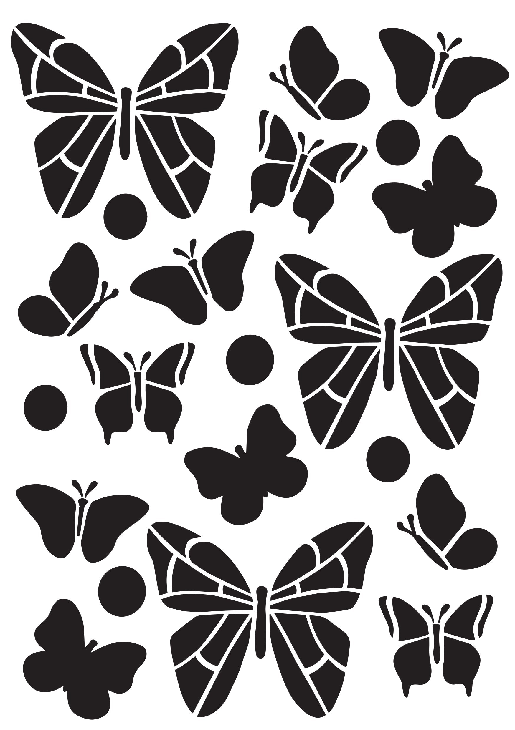 Creative Expressions Helen Colebrook Whimsical Butterflies 8 in x 6 in Stencil