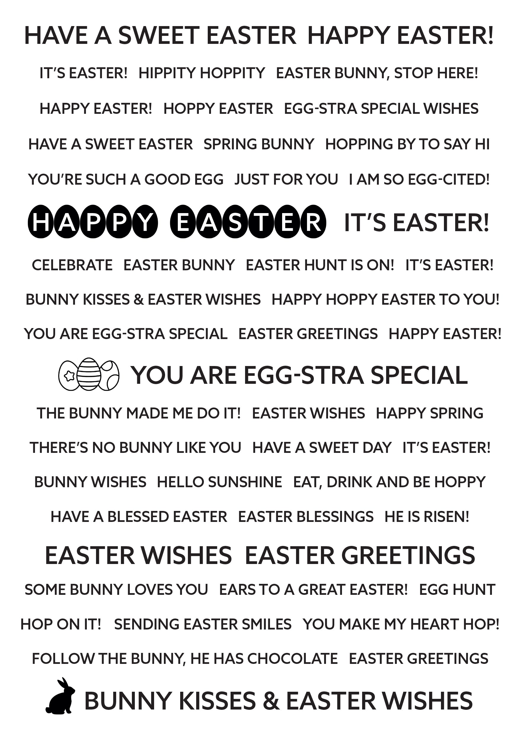 Creative Expressions Wordies Happy Easter Sentiment Sheets