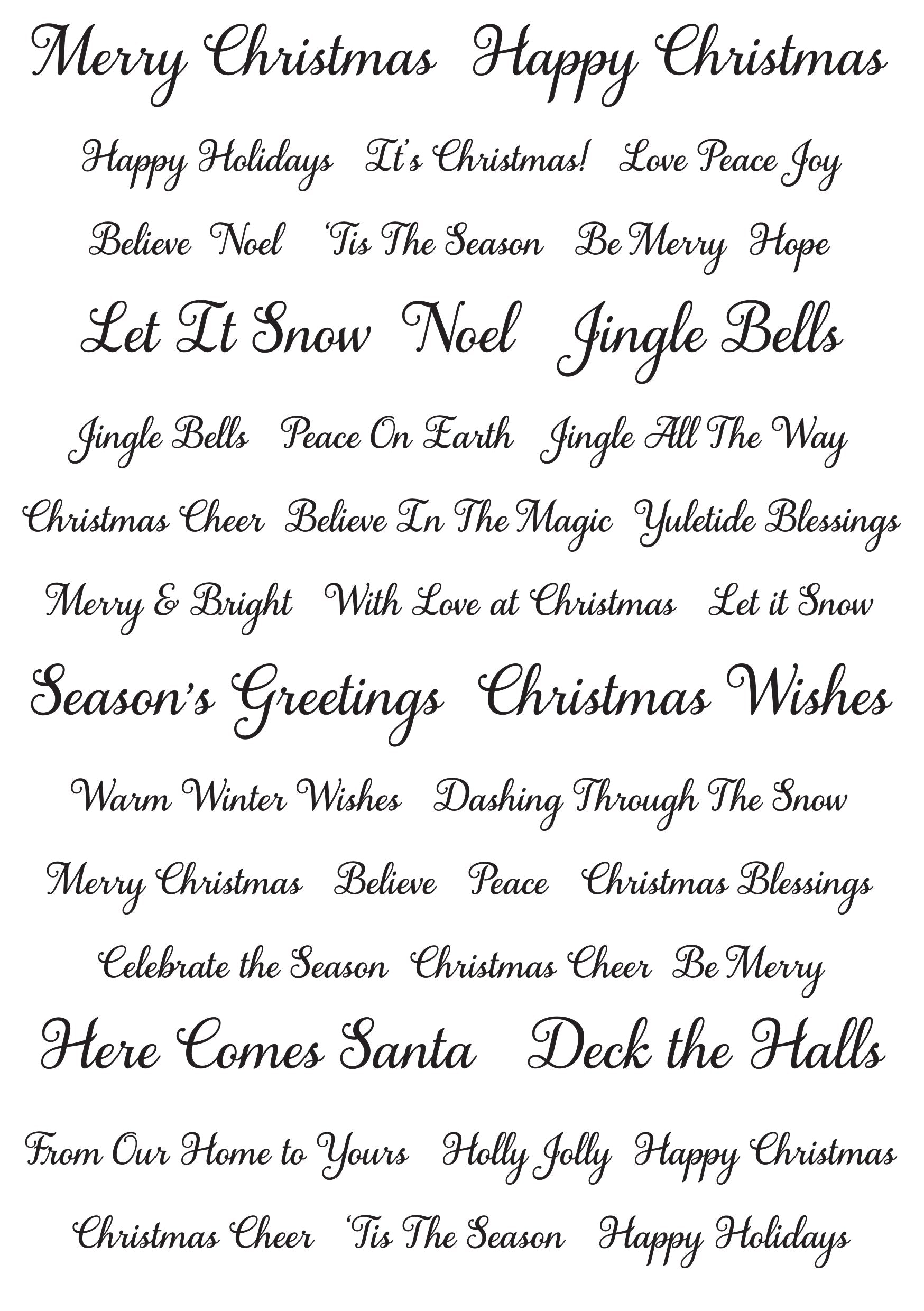Creative Expressions Wordies Sentiment Sheets Christmas Script
