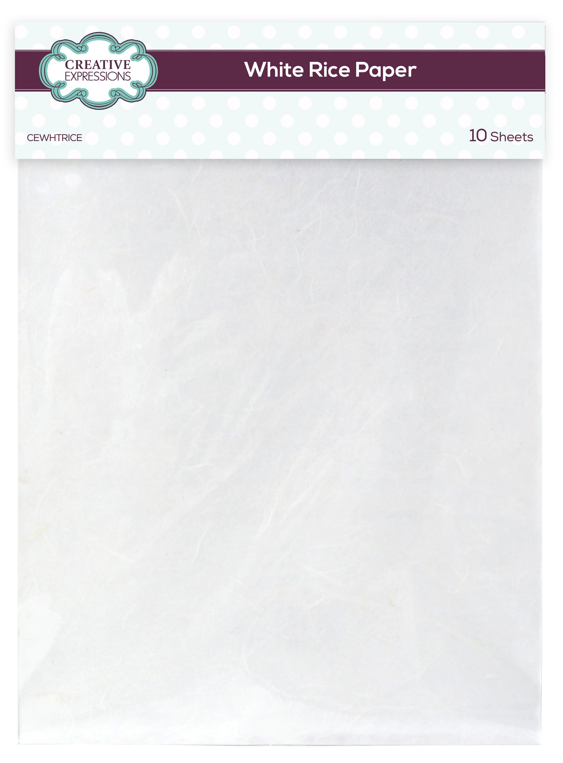 Creative Expressions 8 in x 12 in White Rice Paper pk 10