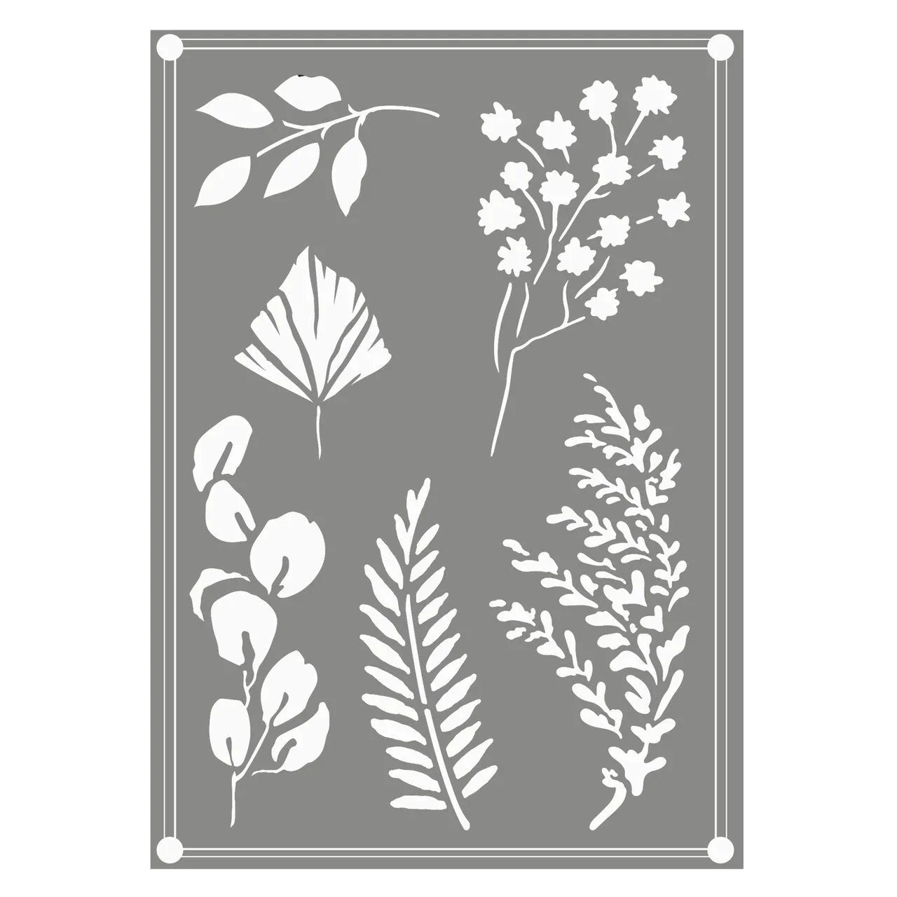 Couture Creations - Earthy Delights Mixed Leaves Stencil 2