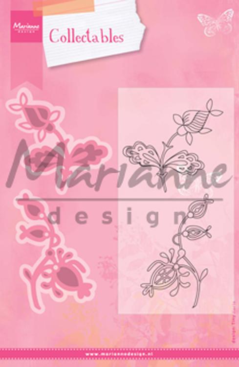 Marianne Design: Collectables Die & Stamp Set - Flowers & Leaf 2