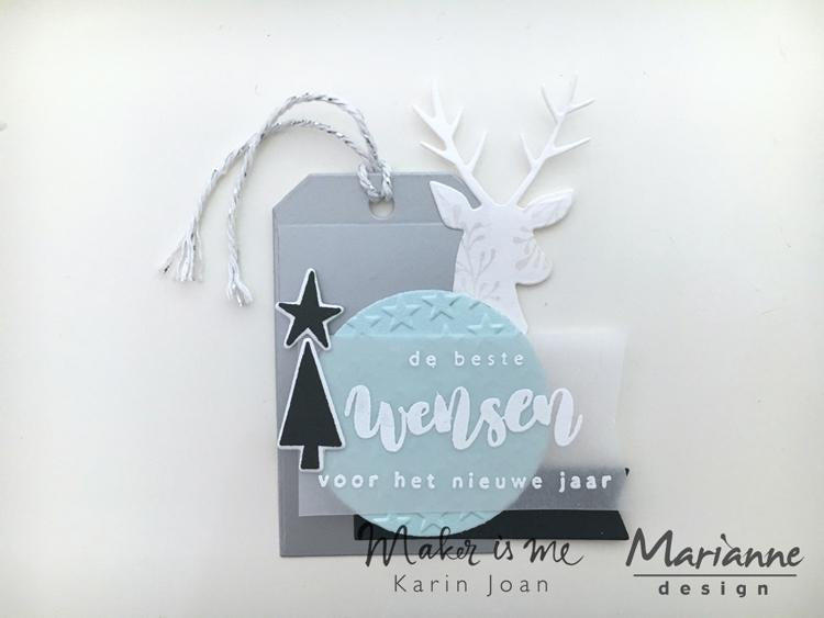 Marianne Design Collectables Giftwrapping - Karin's Deer, Stars & Tag