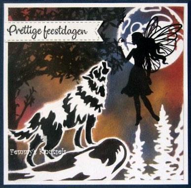 Stencil A6 For Magnetic Colour Set Christmas Time Wolf