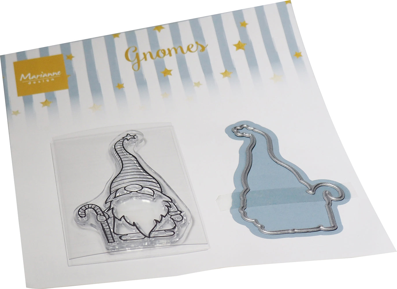 Marianne Design Clear Stamp & Die Set - Gnome & Cane