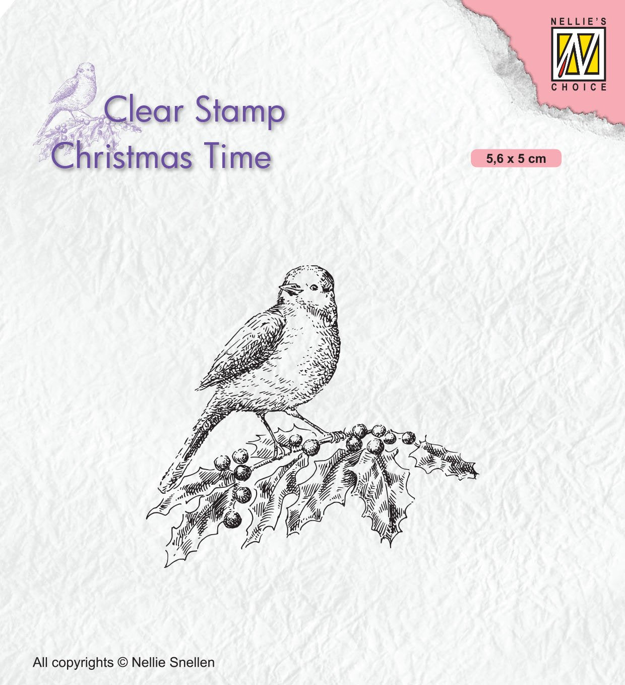 Christmas Time Clear Stamp Bird on Branch