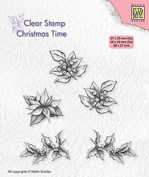 Christmas Time Clear Stamp Poinsettia