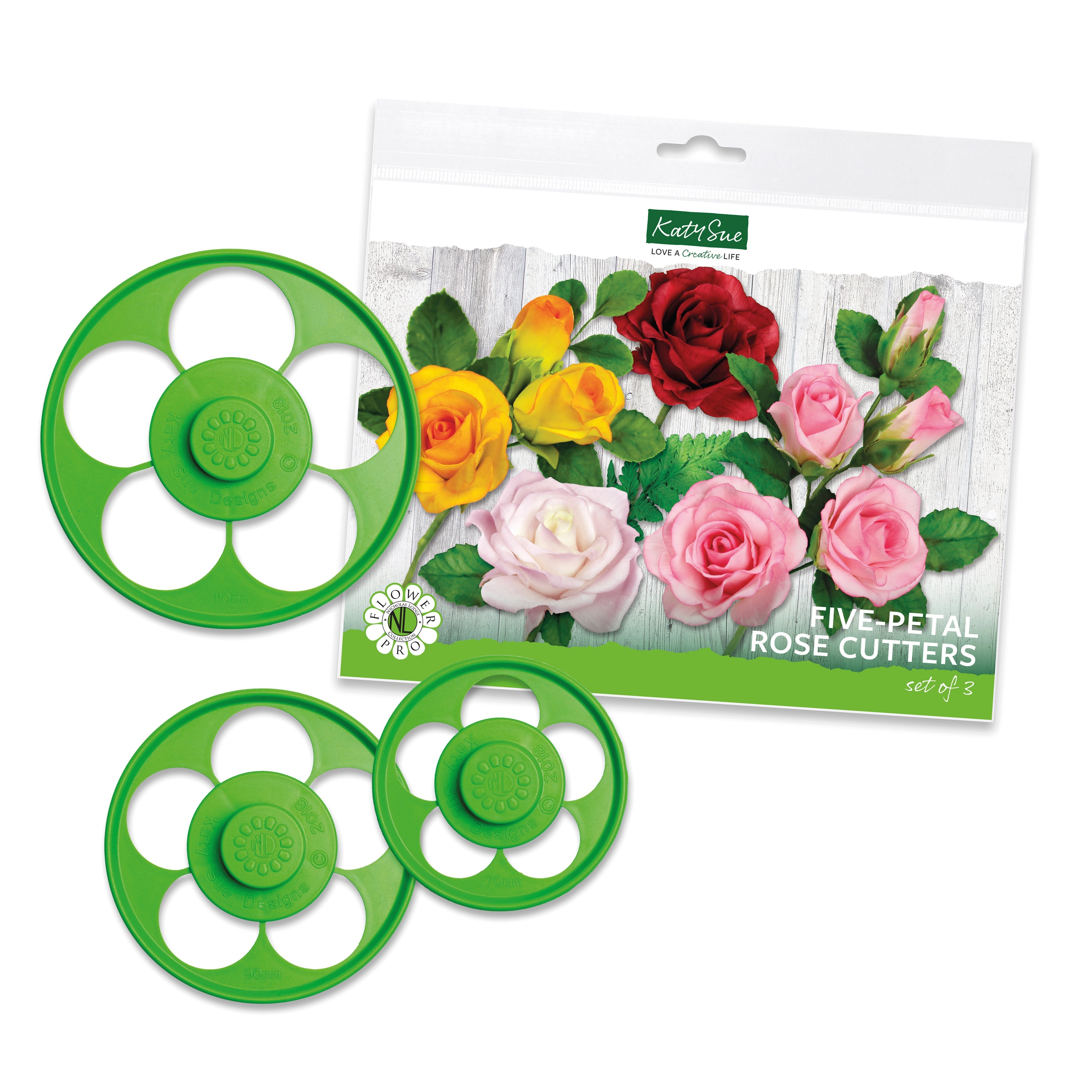 Flower Pro Five Petal Rose Cutter - Set of 3