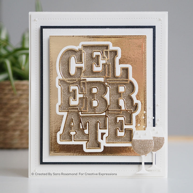 Sue Wilson Big Bold Words Celebrate Craft Die & Stamp Set