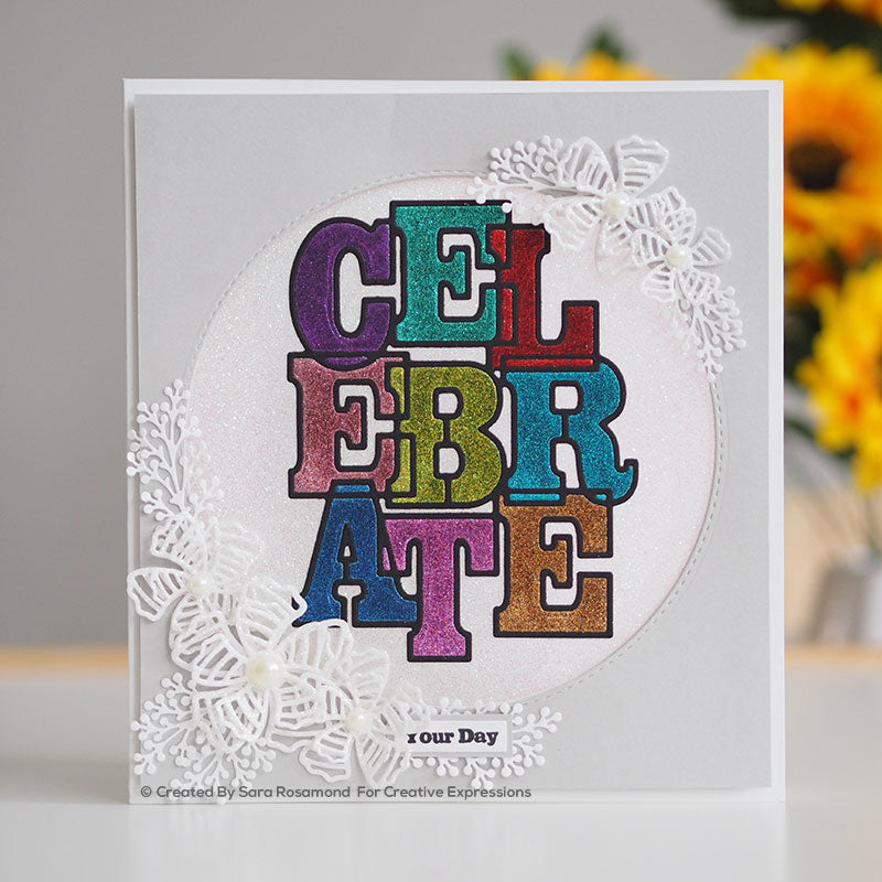 Sue Wilson Big Bold Words Celebrate Craft Die & Stamp Set