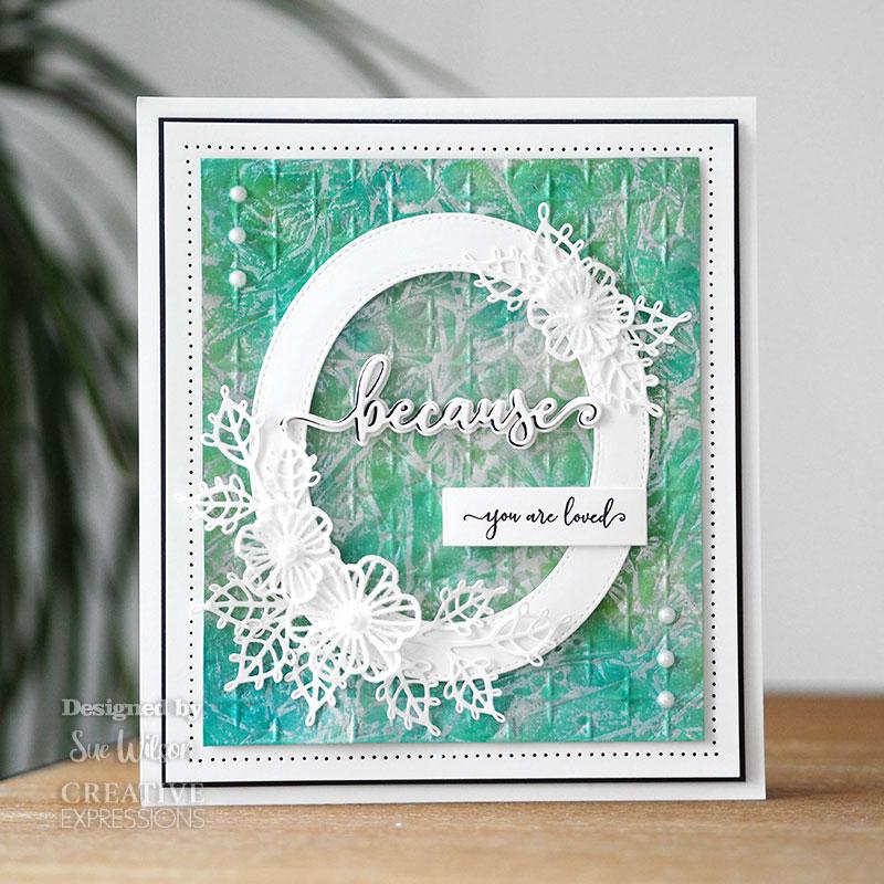 Creative Expressions Sue Wilson Bold Shadowed Sentiments Because Craft Die and Stamp Set