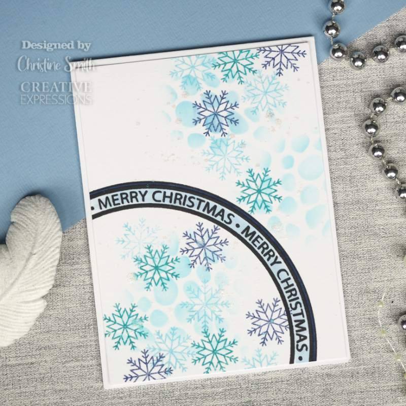 Creative Expressions Jamie Rodgers Frosty Wreath Tea Bag Folding 6 in x 8 in Stamp Set