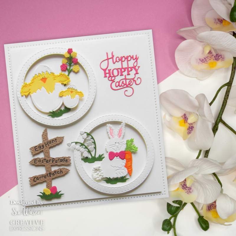 Creative Expressions Sue Wilson Mini Expressions Hoppy Hoppy Easter Craft Die